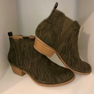 Olive green booties